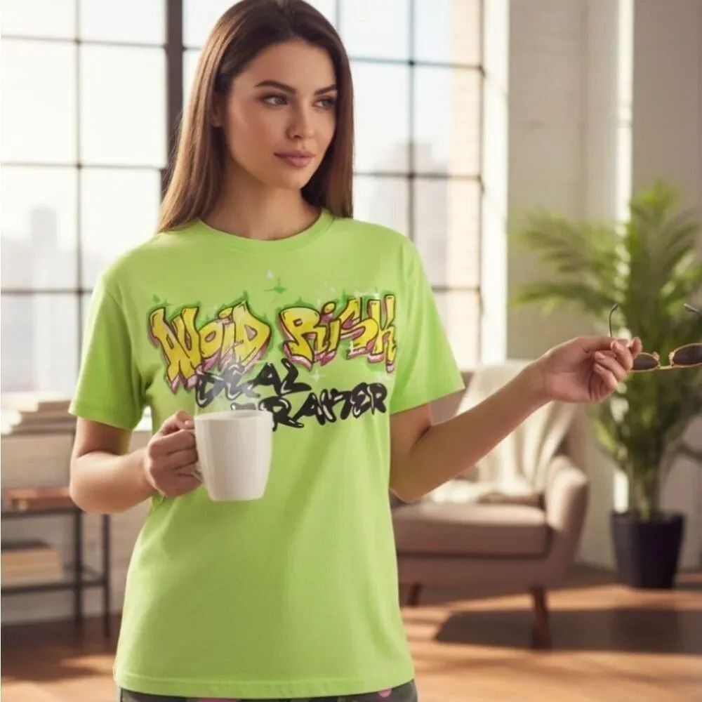 Zara Green T-shirt with logo
